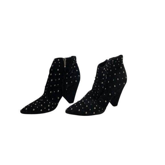 Sam Edelman Roya Black Suede Silver Studded Boots 8 - Picture 6 of 7